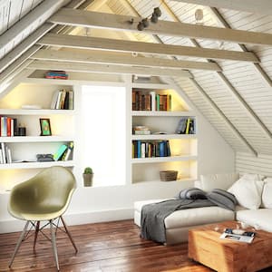 furnished living room attic  